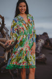 Artisan Succulent Beaded & Embroidered KikiSol Tassel Dress