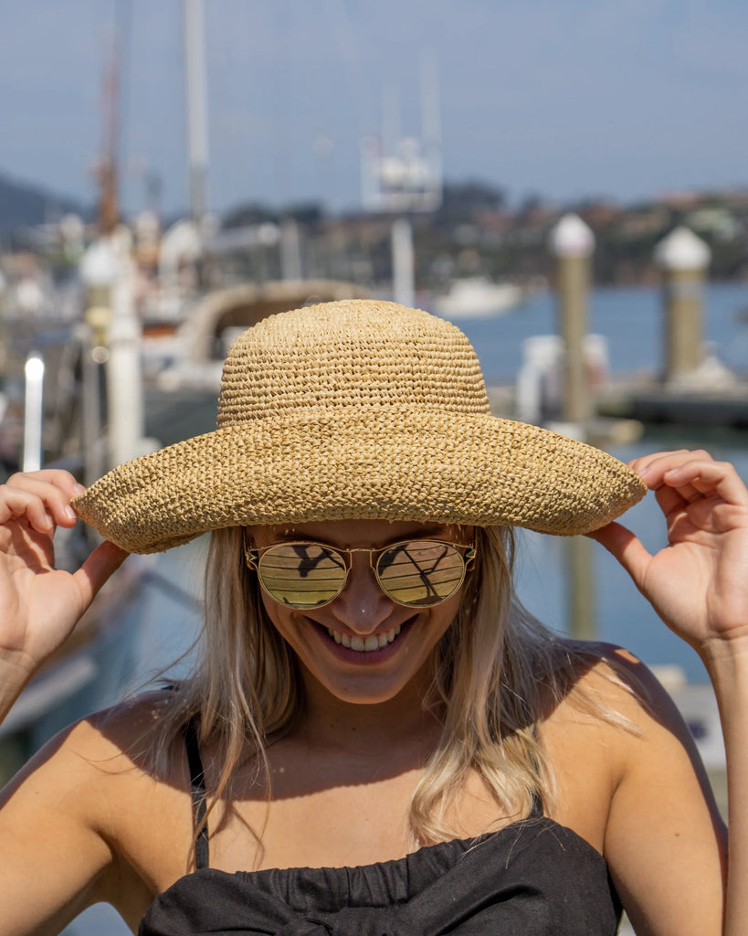 Shebobo Leor 3" Brim Crochet Straw Sun Hats