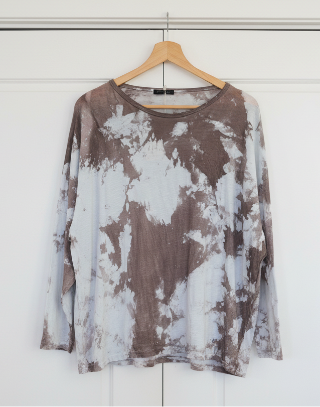 OS Long Sleeve Tie Dye Knit Tee