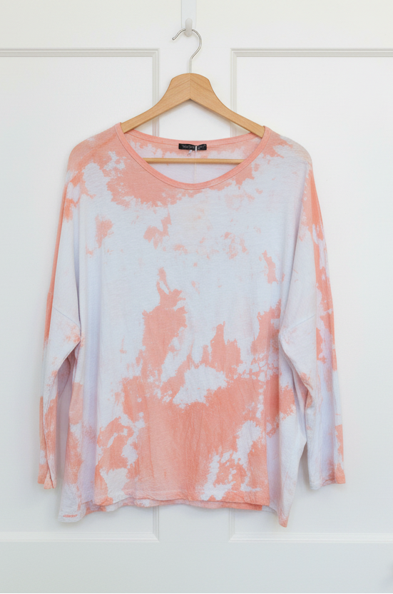 OS Long Sleeve Tie Dye Knit Tee