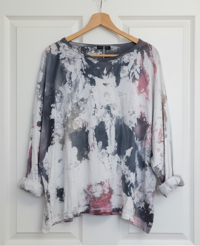 OS Long Sleeve Tie Dye Knit Tee