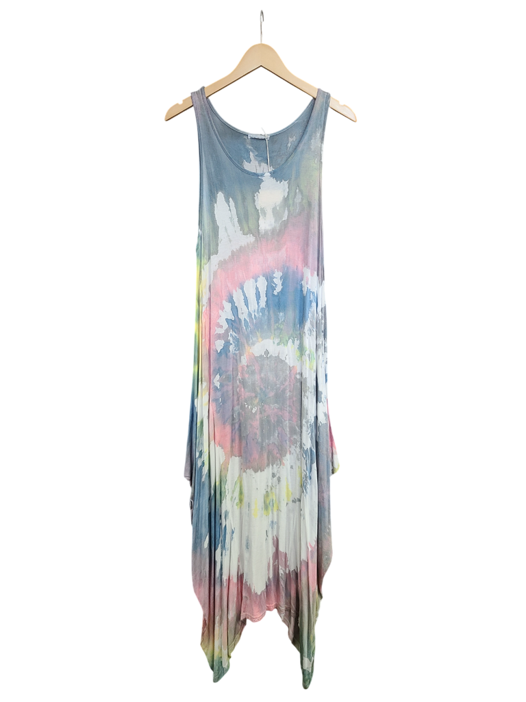 OS Maxi Tie Dye Knit Tank Dress