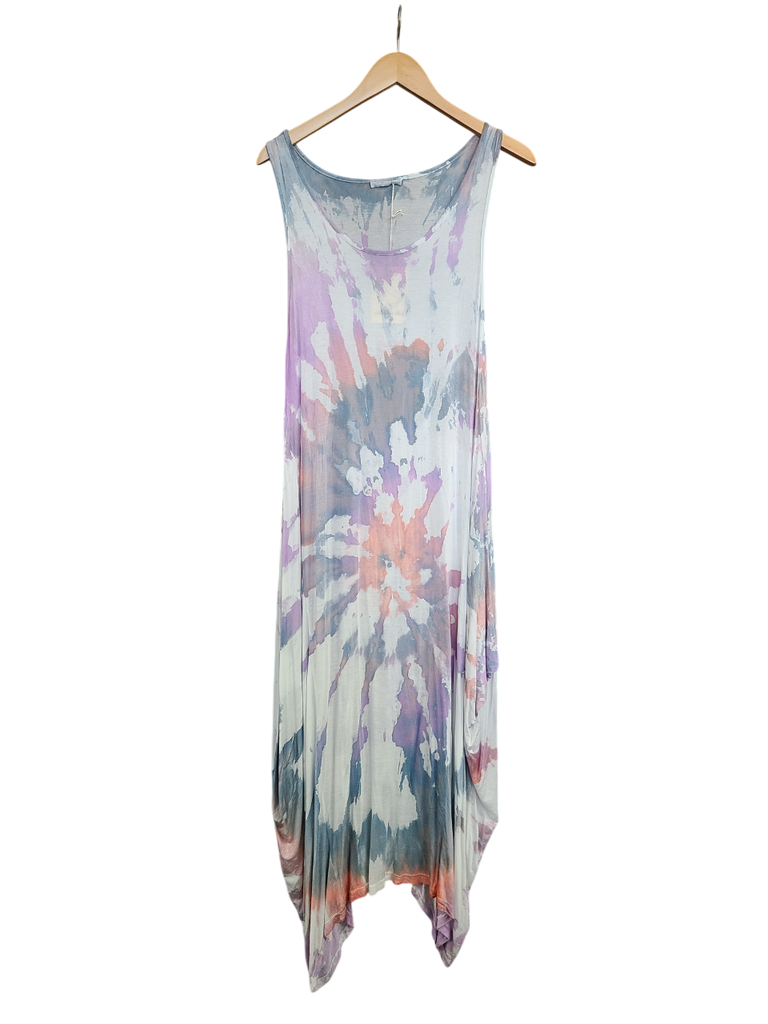 OS Maxi Tie Dye Knit Tank Dress