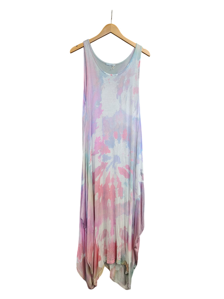 OS Maxi Tie Dye Knit Tank Dress