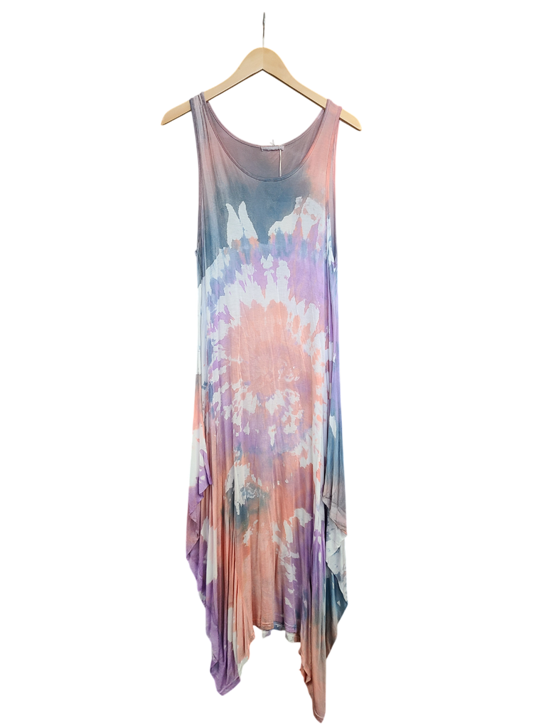 OS Maxi Tie Dye Knit Tank Dress