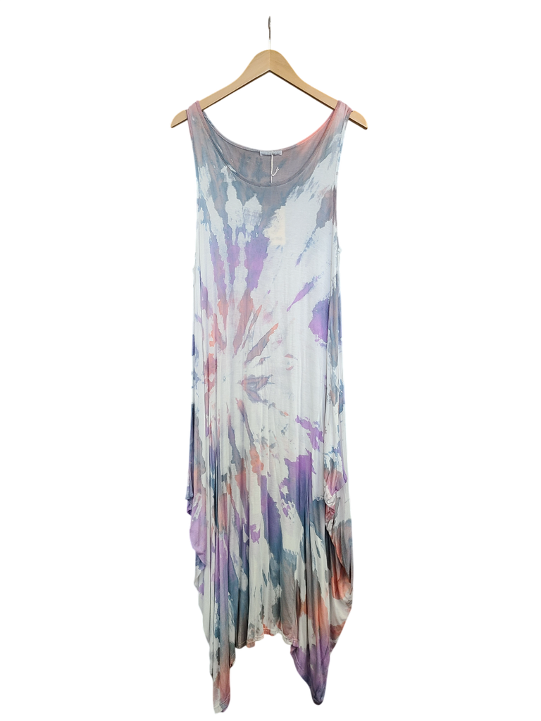 OS Maxi Tie Dye Knit Tank Dress