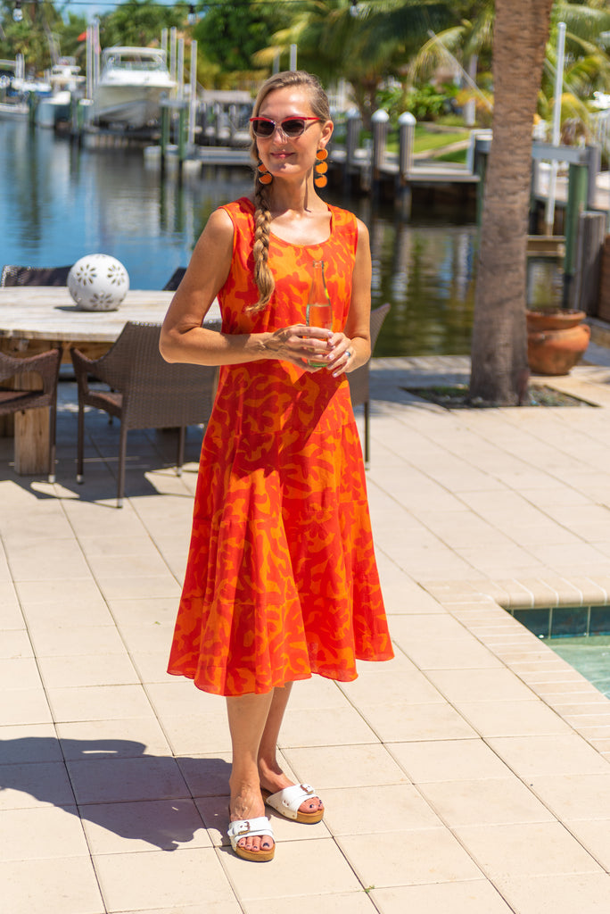 Orange Coral Long Tank Dress | shopkikisol Orange Coral Long Tank Dress | shopkikisol