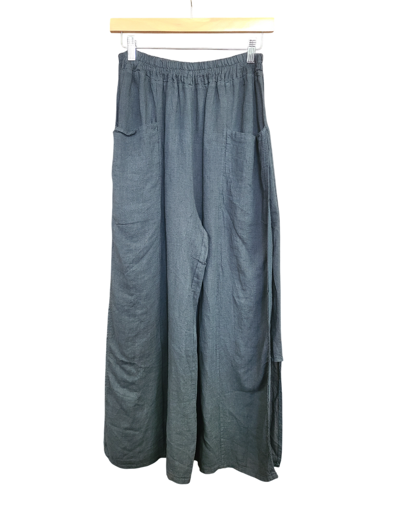 OS Linen Long Ankle Slit Pant