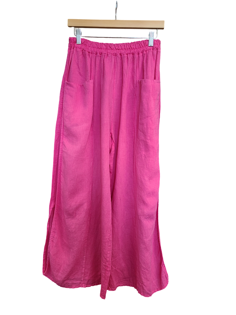 OS Linen Long Ankle Slit Pant