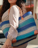 Shebobo Rayo Stripes Straw Basket Bag