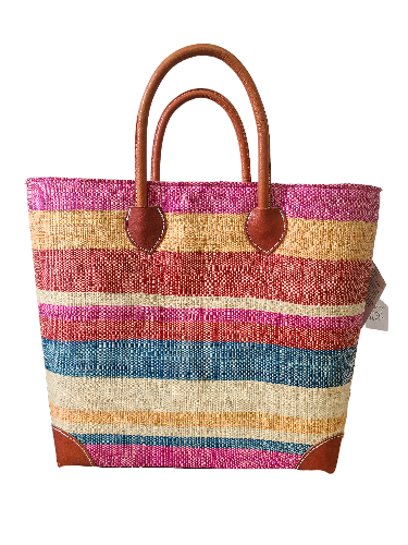 Shebobo Rayo Stripes Straw Basket Bag