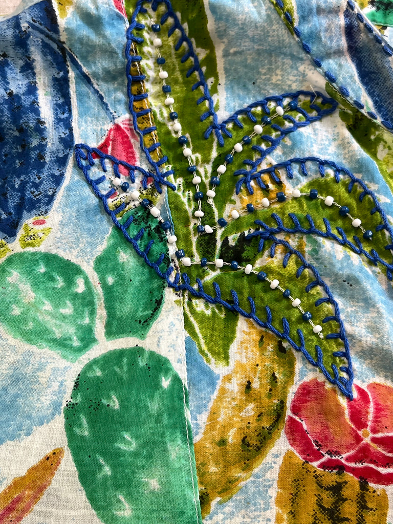 Artisan Succulent Beaded & Embroidered KikiSol Tassel Dress