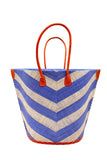 Shebobo Santa Cruz Wide Stripe Chevron Large Straw Tote Bag