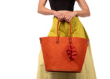 Shebobo Santa Ynez Woven Small Straw Tote Bag with Tassel Charm