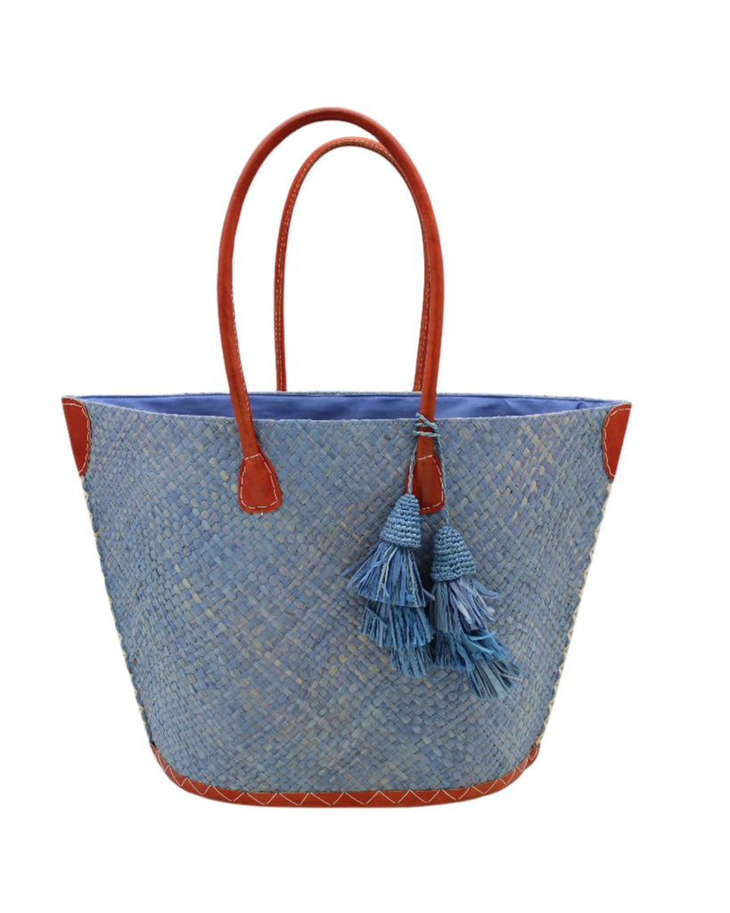 Shebobo Santa Ynez Woven Small Straw Tote Bag with Tassel Charm