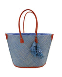 Shebobo Santa Ynez Woven Small Straw Tote Bag with Tassel Charm