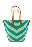 Shebobo Santa Cruz Wide Stripe Chevron Large Straw Tote Bag
