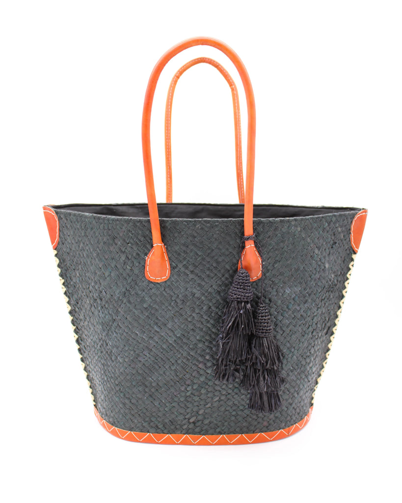 Shebobo Santa Ynez Woven Small Straw Tote Bag with Tassel Charm