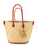 Shebobo Santa Ynez Woven Small Straw Tote Bag with Tassel Charm