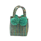Shebobo Schooner Straw Mini Bag with Pompom Accent