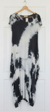 OS Short Sleeve Tie Dye Knit Maxi Dress