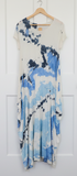 OS Short Sleeve Tie Dye Knit Maxi Dress