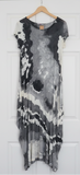 OS Short Sleeve Tie Dye Knit Maxi Dress