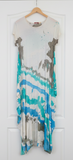 OS Short Sleeve Tie Dye Knit Maxi Dress