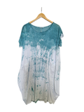 OS Linen & Knit Short Sleeve U Neck Midi Dress w/ Pockets