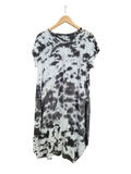 OS Linen & Knit Short Sleeve U Neck Midi Dress w/ Pockets