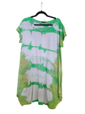 OS Linen & Knit Short Sleeve U Neck Midi Dress w/ Pockets