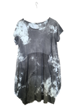 OS Linen & Knit Short Sleeve U Neck Midi Dress w/ Pockets