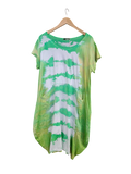 OS Linen & Knit Short Sleeve U Neck Midi Dress w/ Pockets