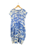 OS Linen & Knit Short Sleeve U Neck Midi Dress w/ Pockets