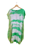 OS Linen & Knit Short Sleeve U Neck Midi Dress w/ Pockets