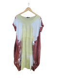 OS Linen & Knit Short Sleeve U Neck Midi Dress w/ Pockets