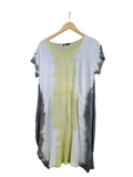 OS Linen & Knit Short Sleeve U Neck Midi Dress w/ Pockets