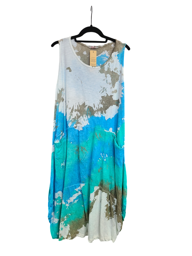 OS Knit & Linen Short Tank Dress