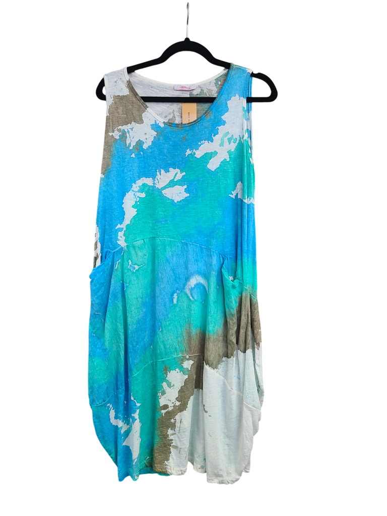 OS Knit & Linen Short Tank Dress