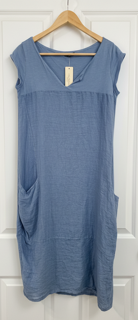 OS Linen Solid Midi Dress