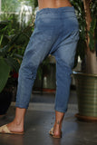 OS Stretch Denim Harem Pant with Ribbon Tie