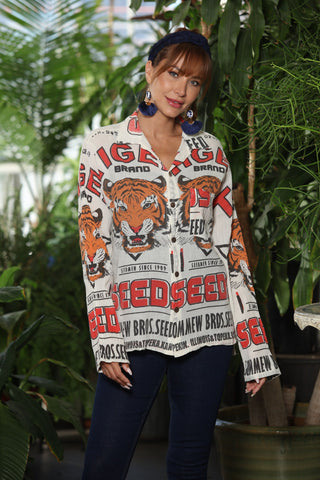 Thai Vintage Ad Tiger Button Down Shirt
