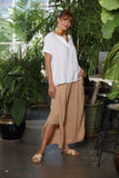 OS Linen Long Ankle Slit Pant