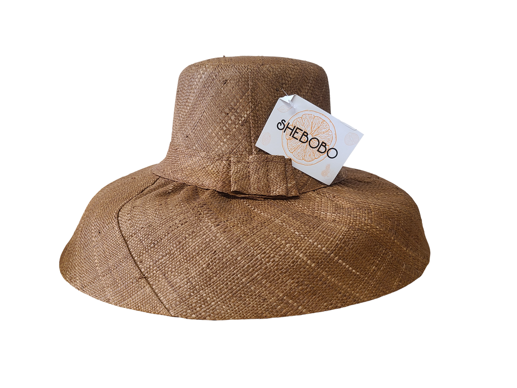Shebobo Monica 5" Wide Brim Solid Color Packable Straw Sun Hats