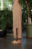 OS Linen Long Ankle Slit Pant