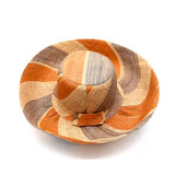 Shebobo Monica 5" Wide Brim Stripe Packable Straw Sun Hats