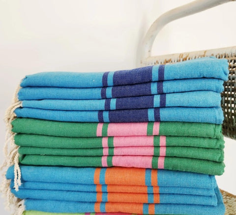 Wonderfouta Turkish Beach Towel / Sarong / Shawl - Two Tone 3 Stripes