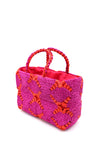 Shebobo Gemma Crochet Disc Rectangle Straw Basket Handbag