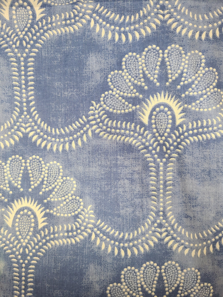 Blue Henna Ruffle Dress