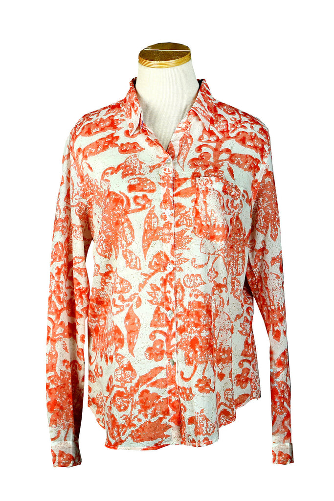 Holi Collection Coral Over-Sized KikiSol Boyfriend Shirt